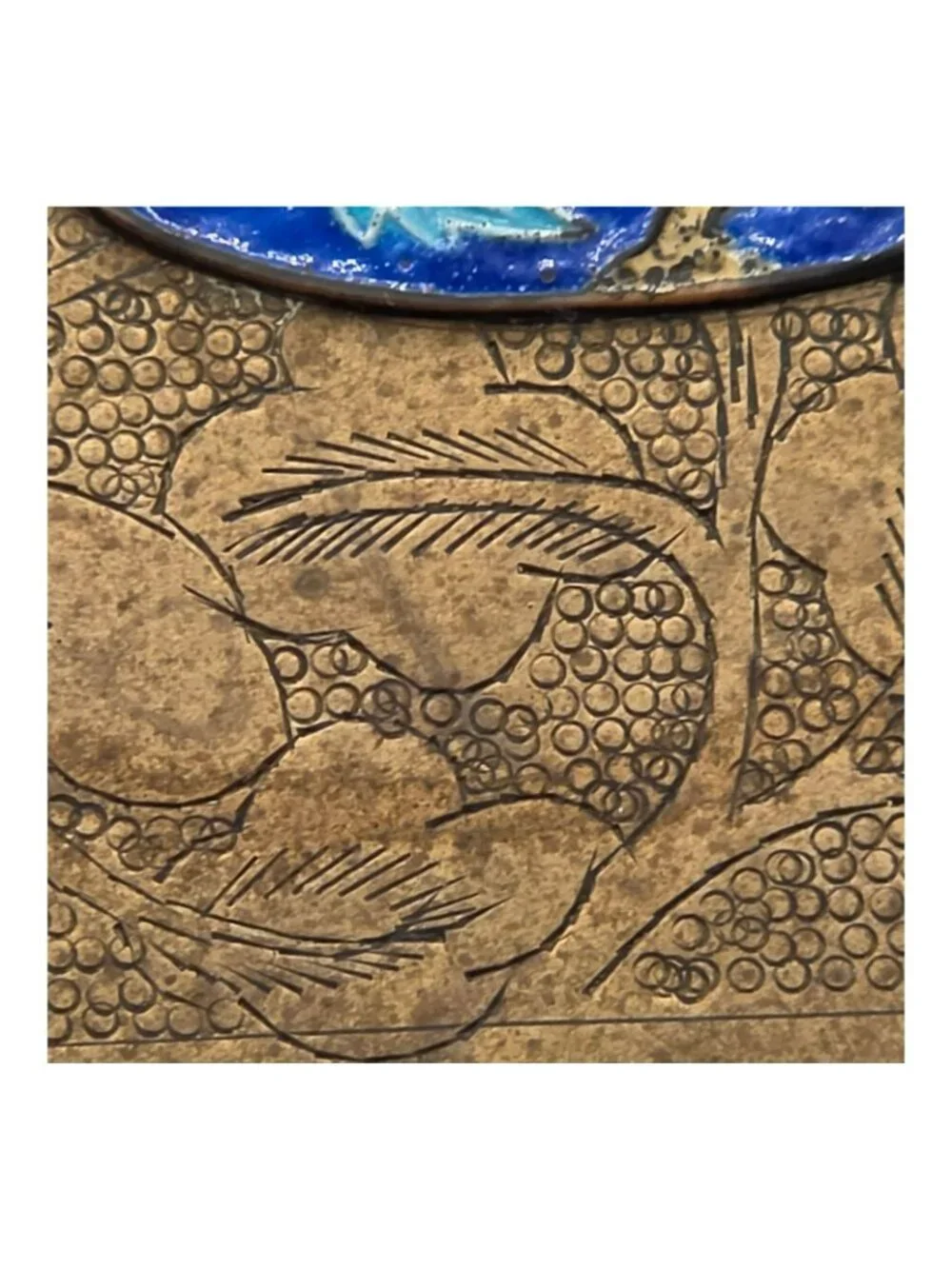 Antique Brass Jewelry Box Cloisonné Floral Bird Design Vintage Trinket Storage